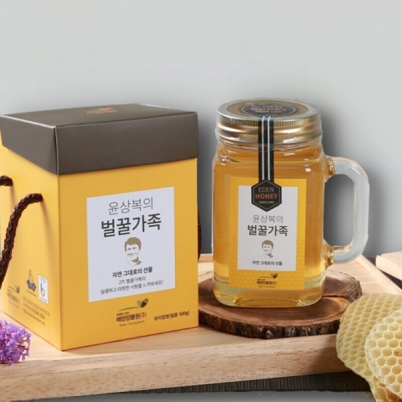 횡성몰,에덴양봉원 가정용 유리컵 꿀 500g (유리컵)